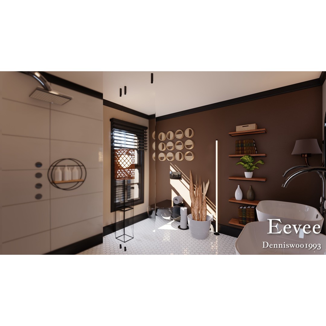 Modular Classic American House 3D Model – Low Poly Game Asset, Blender - View 43