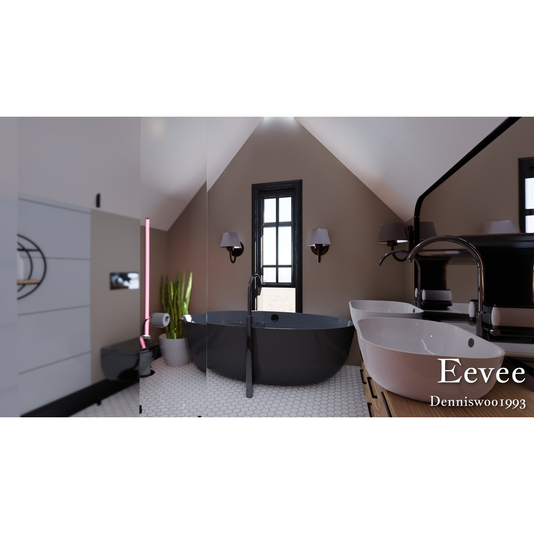 Modular Classic American House 3D Model – Low Poly Game Asset, Blender - View 46