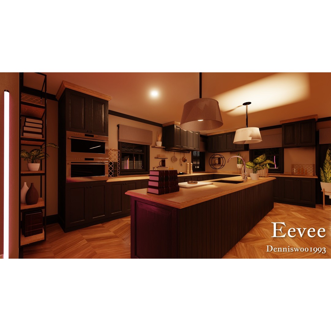 Modular Classic American House 3D Model – Low Poly Game Asset, Blender - View 48
