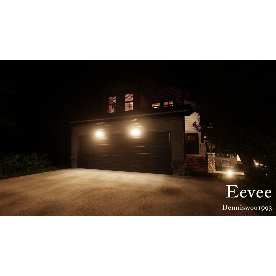 Classic American House 3D Model – Low Poly Furnished Interior, Blender - View 41