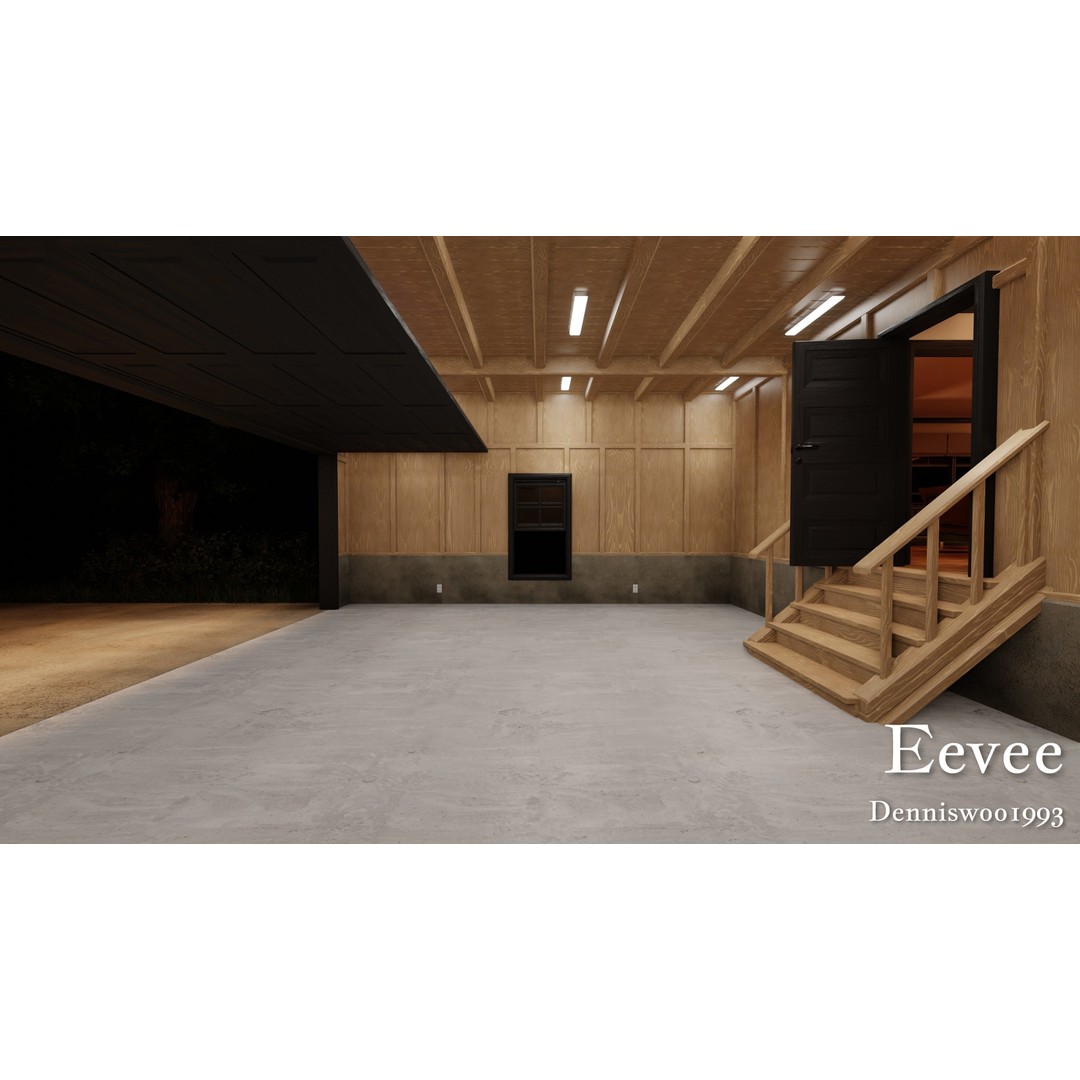 Classic American House 3D Model – Low Poly Furnished Interior, Blender - View 49