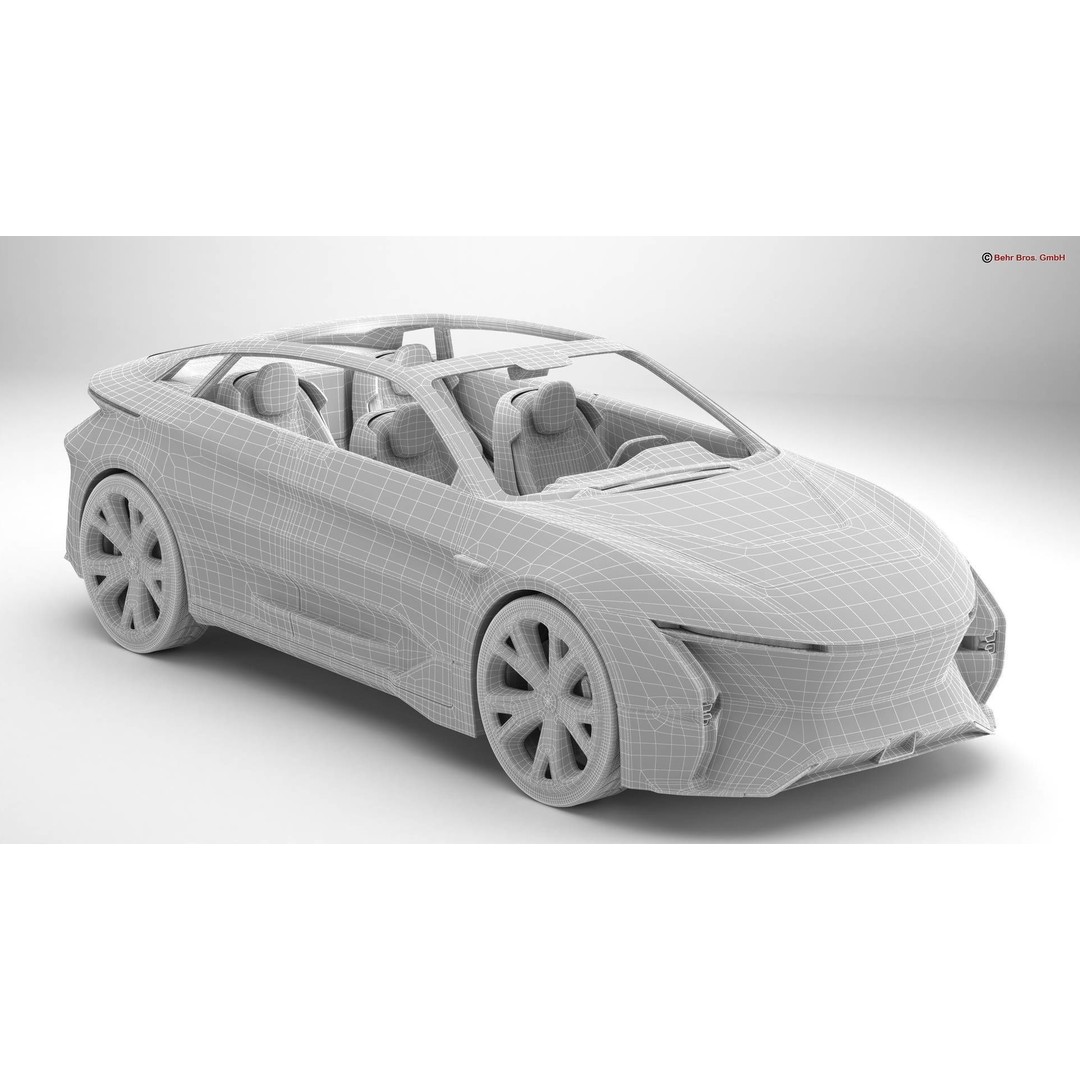 Generic Future EV SUV 2050 3D Model – High Poly Game-Ready Asset, FBX, OBJ - View 17