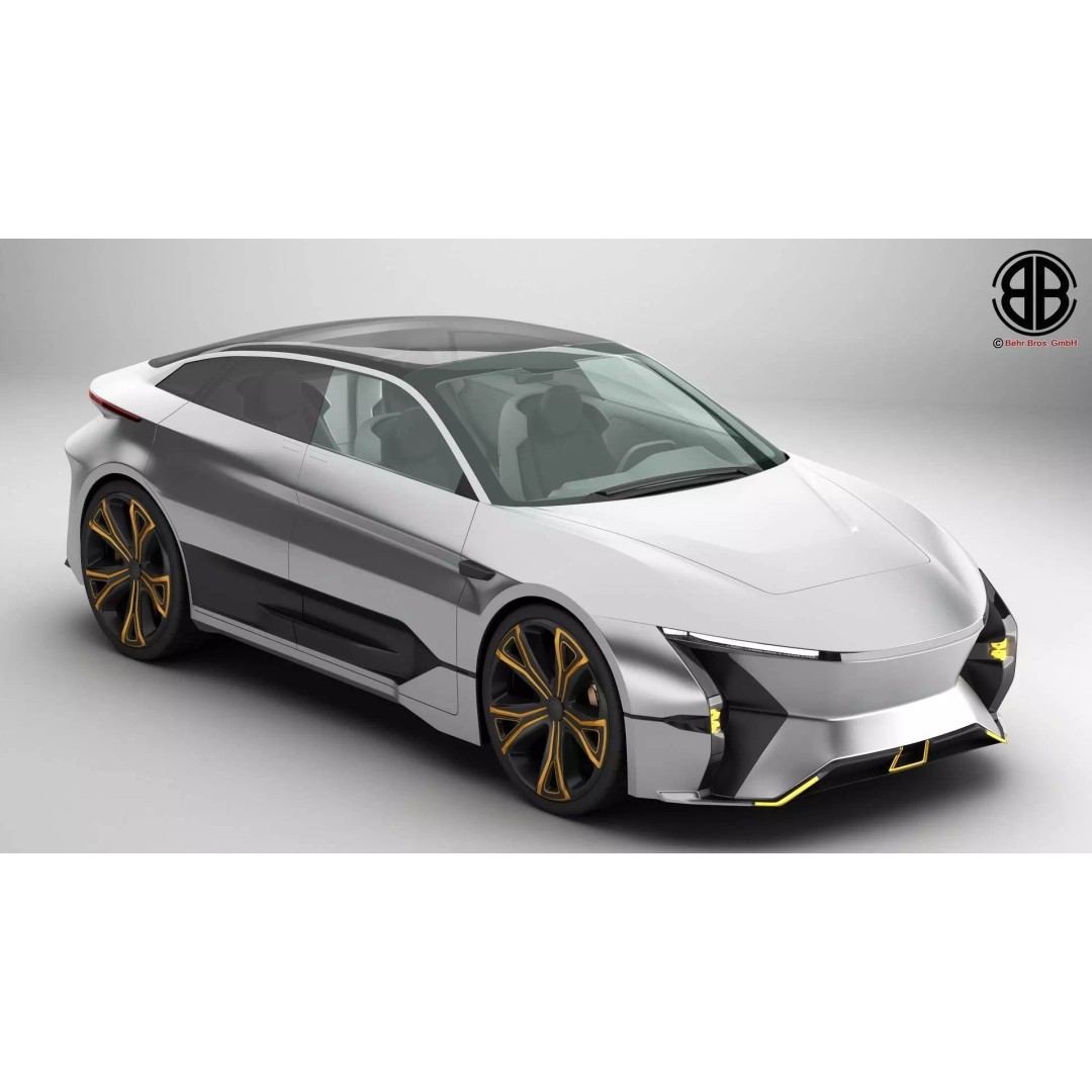Generic Future EV SUV 2050 3D Model – High Poly Game-Ready Asset, FBX, OBJ - View 2