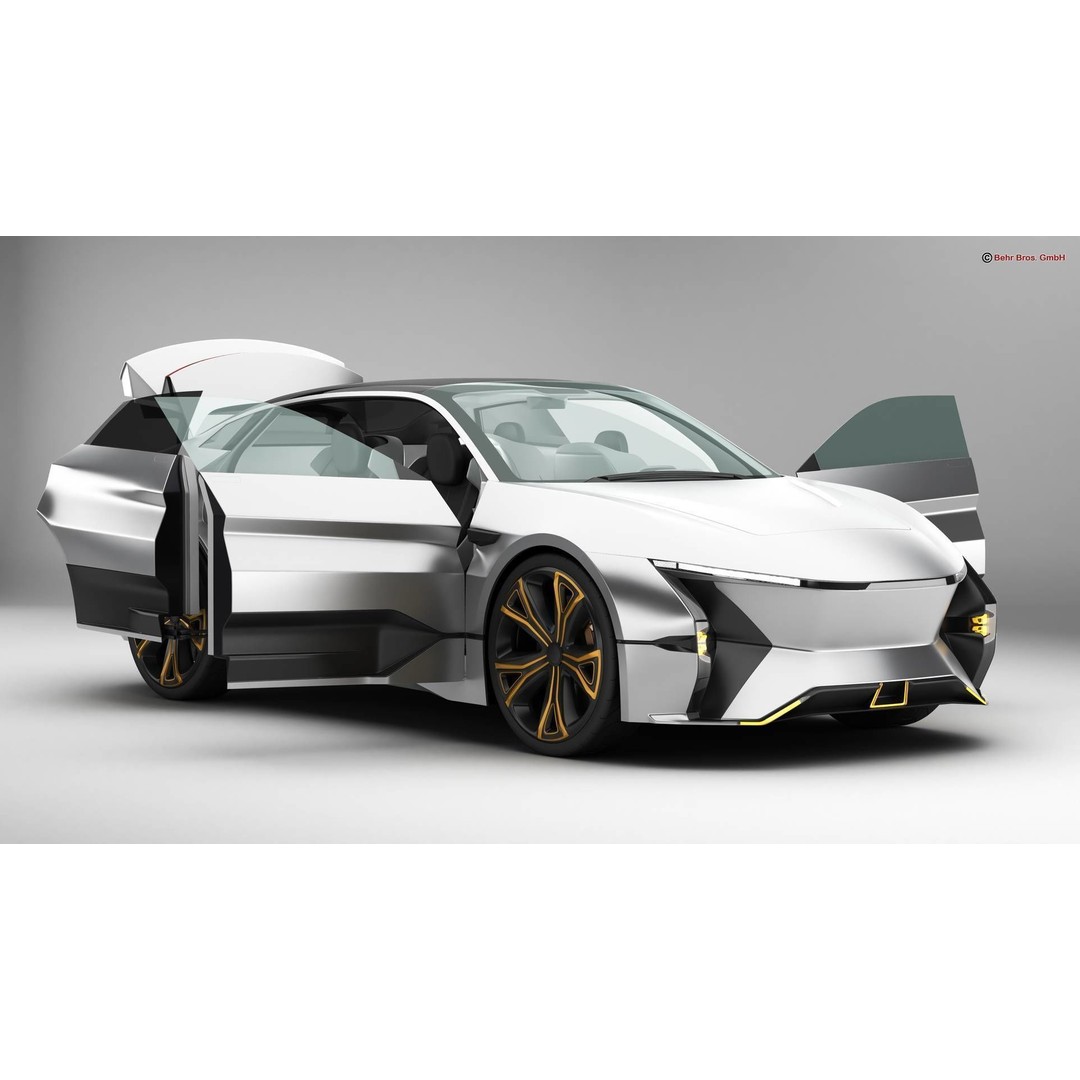 Generic Future EV SUV 2050 3D Model – High Poly Game-Ready Asset, FBX, OBJ - View 4