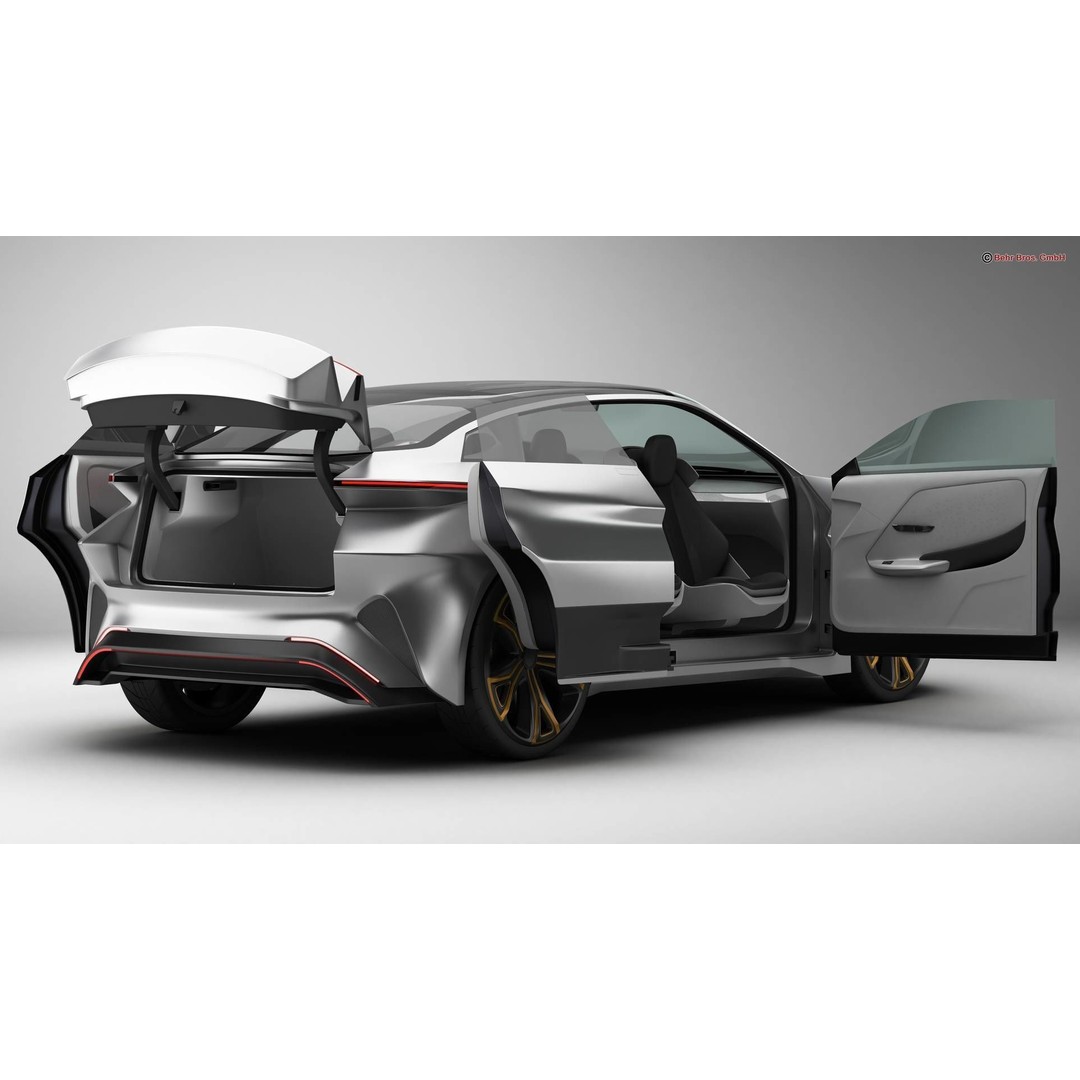 Generic Future EV SUV 2050 3D Model – High Poly Game-Ready Asset, FBX, OBJ - View 6