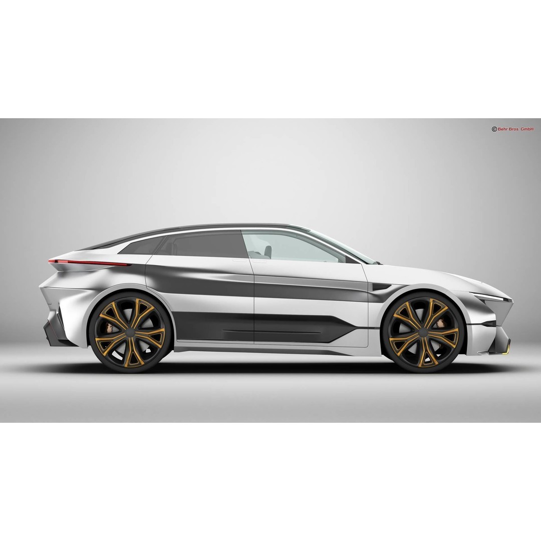 Generic Future EV SUV 2050 3D Model – High Poly Game-Ready Asset, FBX, OBJ - View 7