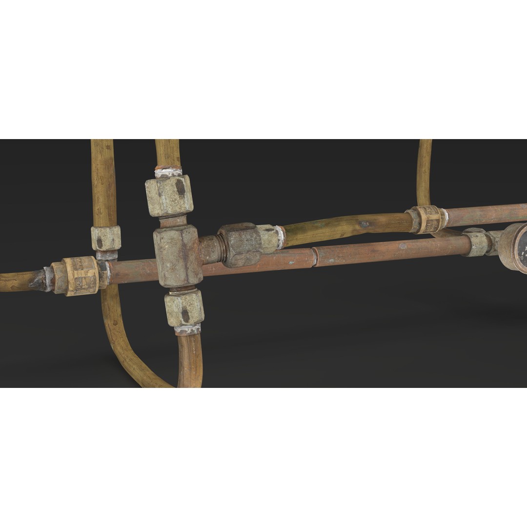 Pipes System 3D Model – Low Poly Industrial Asset, PBR Textures - View 14