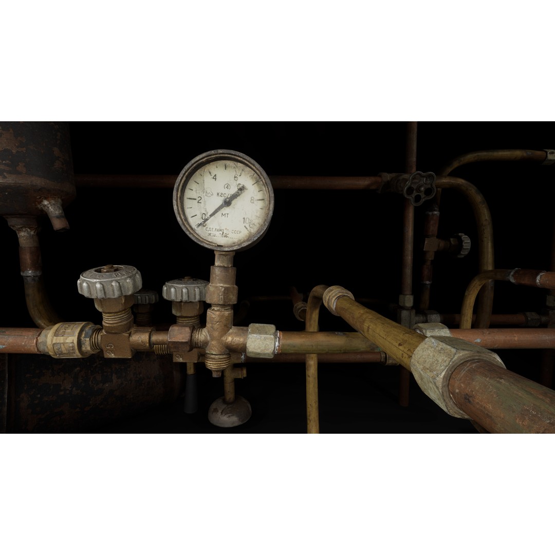 Pipes System 3D Model – Low Poly Industrial Asset, PBR Textures - View 4
