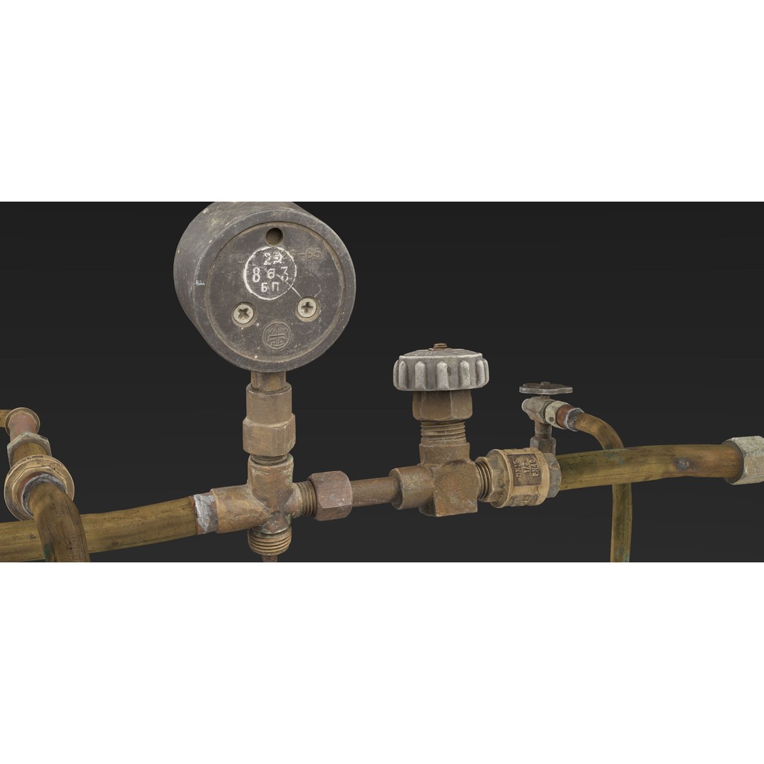 Pipes System 3D Model – Low Poly Industrial Asset, PBR Textures - View 7