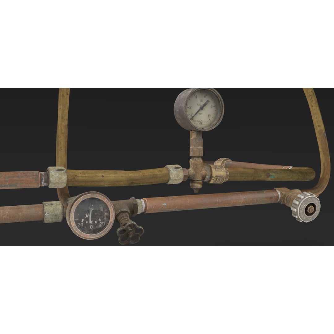 Pipes System 3D Model – Low Poly Industrial Asset, PBR Textures - View 8
