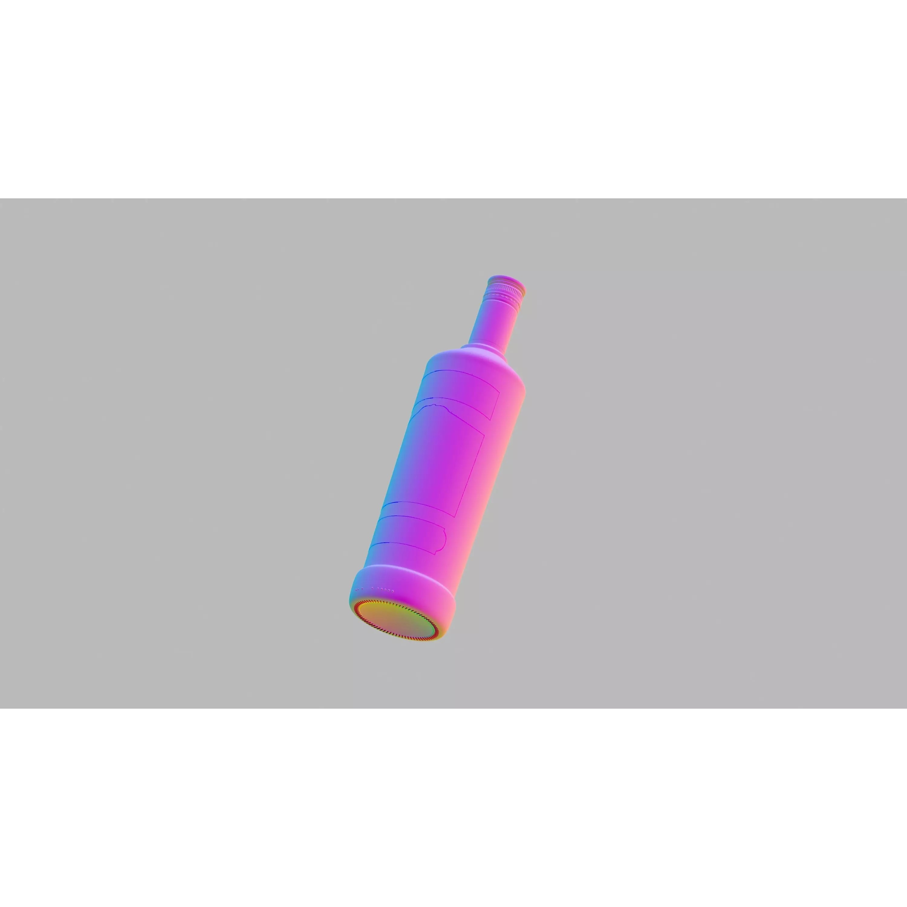 Smirnoff Green Apple Bottle - High Quality 3D Model - View 5