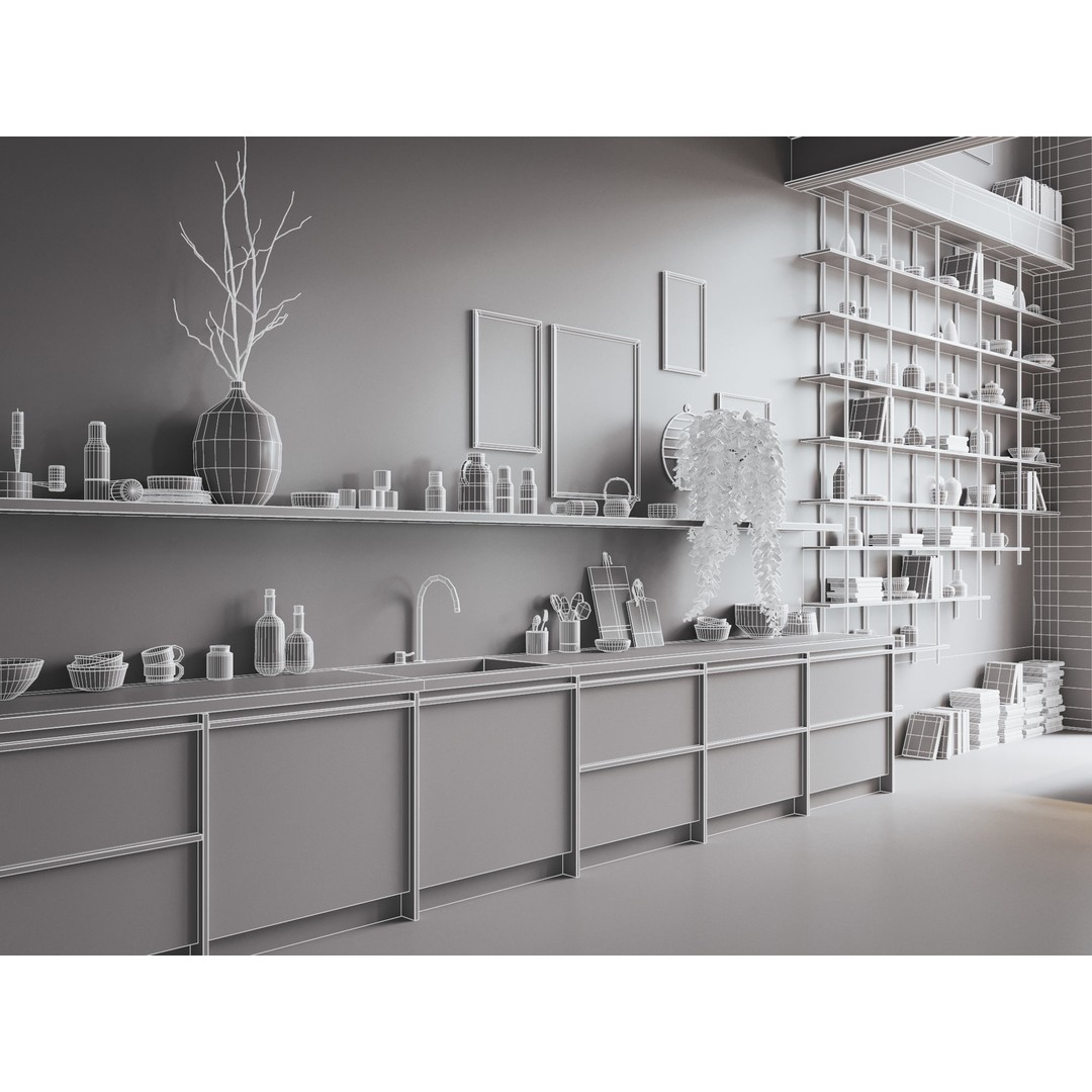 Boho Design Interior Scene 3D Model – Cinema 4D & Octane Render - View 16