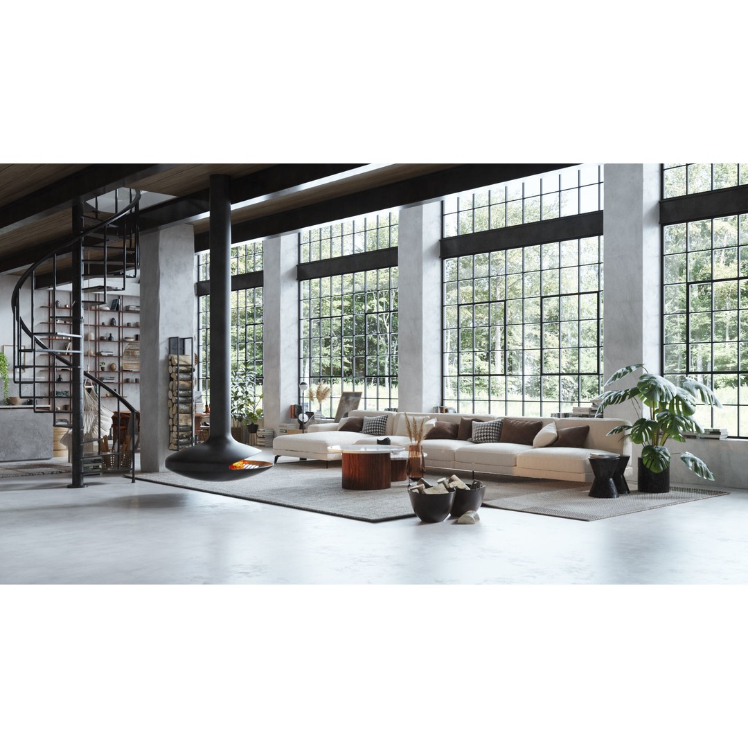Boho Design Interior Scene 3D Model – Cinema 4D & Octane Render - View 3