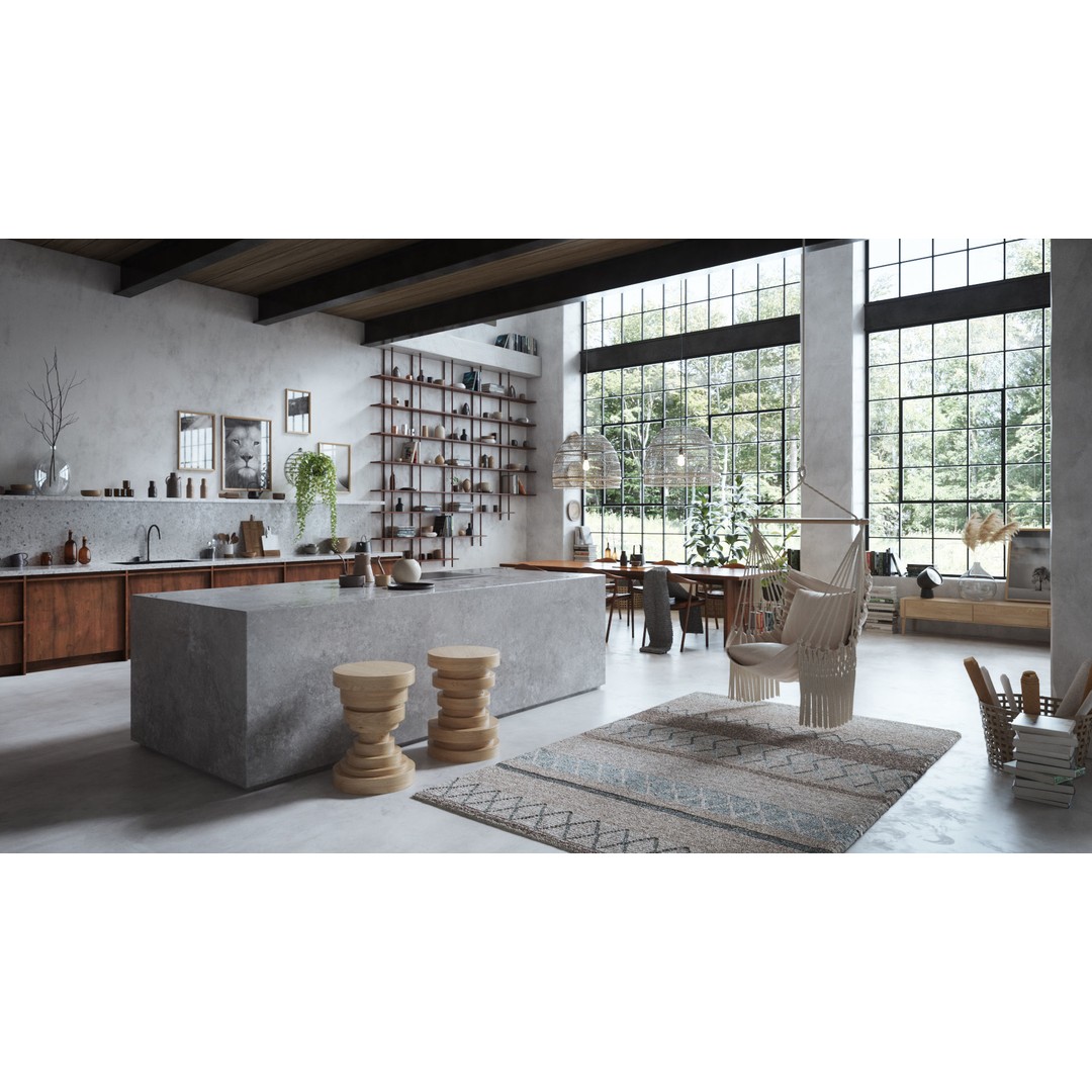 Boho Design Interior Scene 3D Model – Cinema 4D & Octane Render - View 4