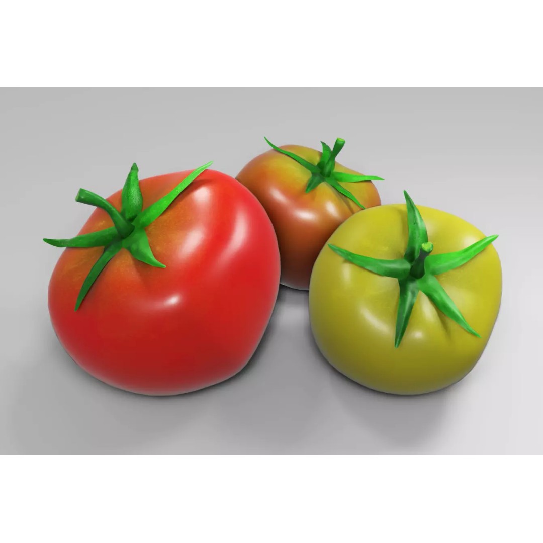 Tomato 3D Model – Low Poly PBR Asset for Games and Rendering - View 5