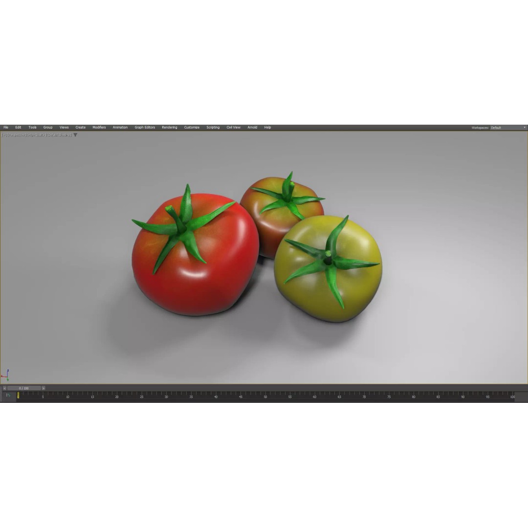 Tomato 3D Model – Low Poly PBR Asset for Games and Rendering - View 6