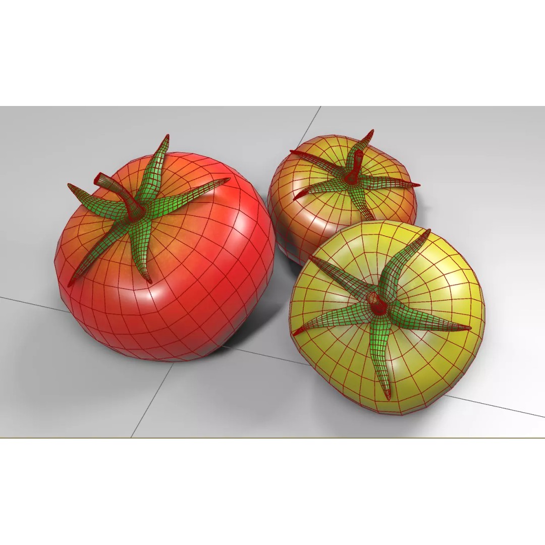 Tomato 3D Model – Low Poly PBR Asset for Games and Rendering - View 7