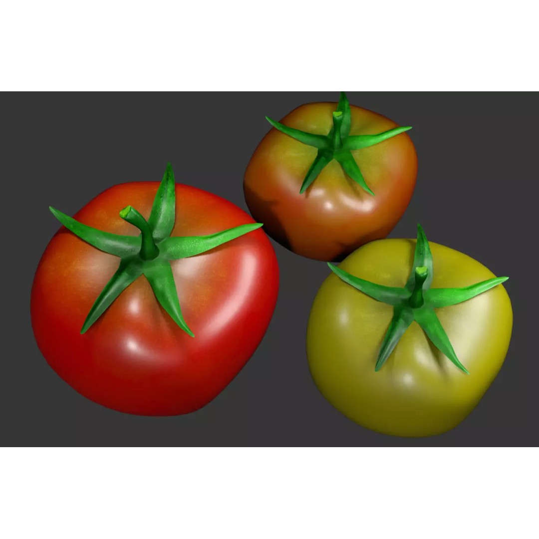 Tomato 3D Model – Low Poly PBR Asset for Games and Rendering - View 9
