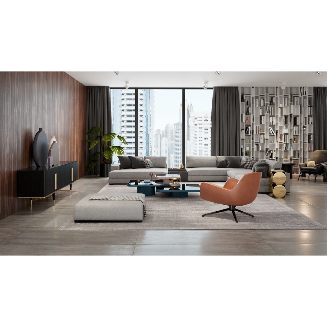 Modern Apartment Scene 3D Model – High-Quality Interior, Cinema 4D