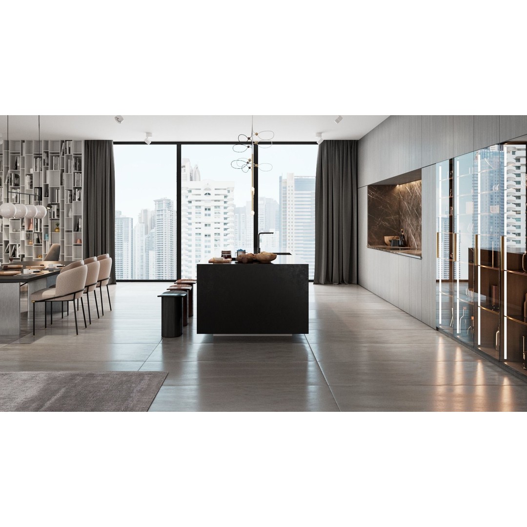 Modern Apartment Scene 3D Model – High-Quality Interior, Cinema 4D - View 3