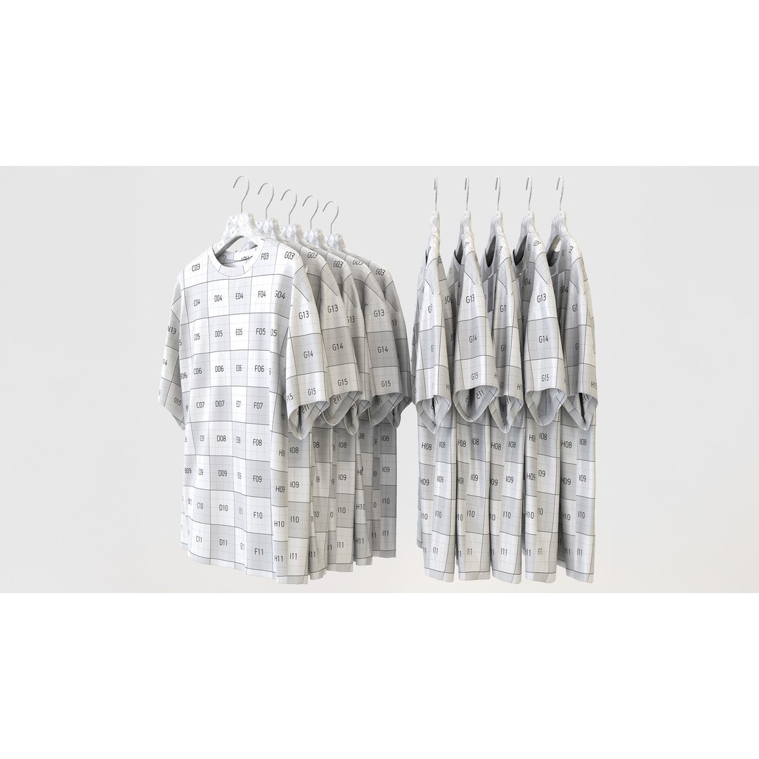 Casual Mens Clothing 3D Model Set – Hanging & Folded Garments for Archviz - View 10