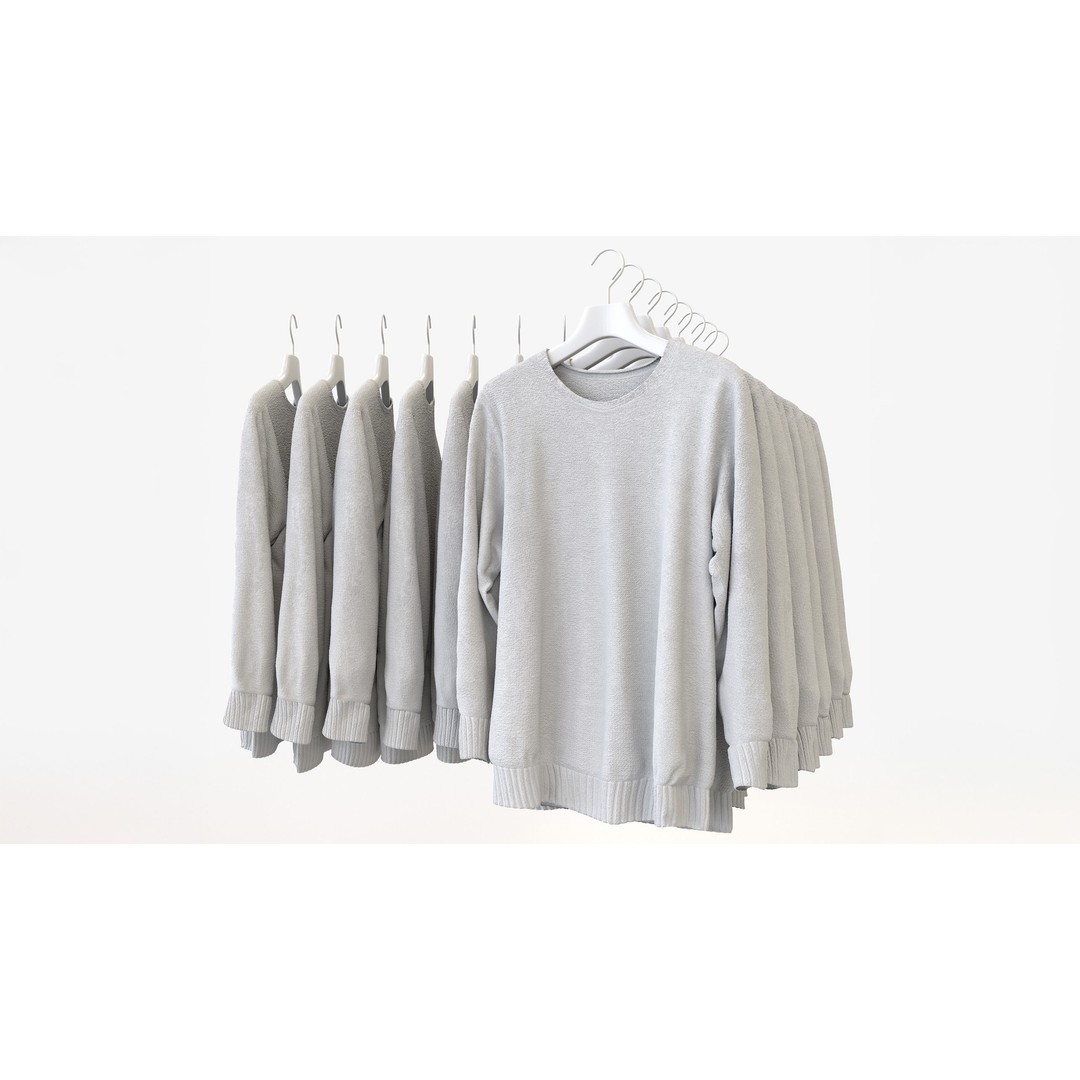 Casual Mens Clothing 3D Model Set – Hanging & Folded Garments for Archviz - View 12