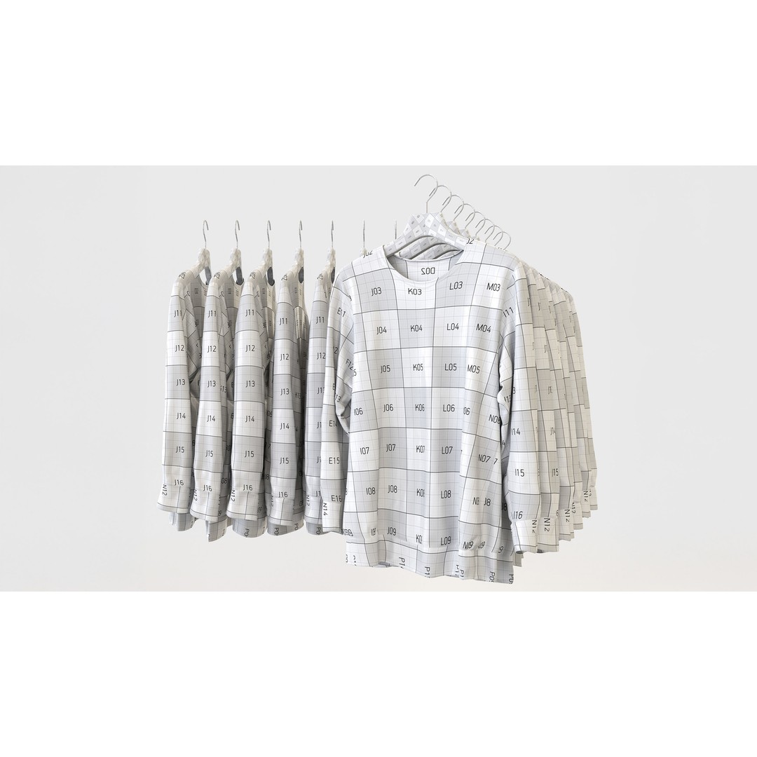 Casual Mens Clothing 3D Model Set – Hanging & Folded Garments for Archviz - View 14