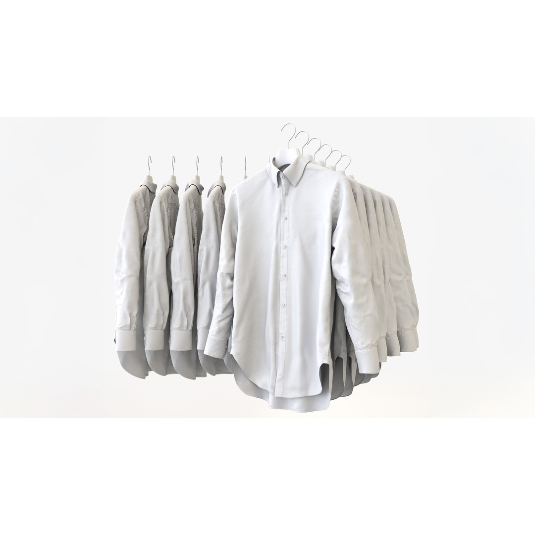 Casual Mens Clothing 3D Model Set – Hanging & Folded Garments for Archviz - View 16