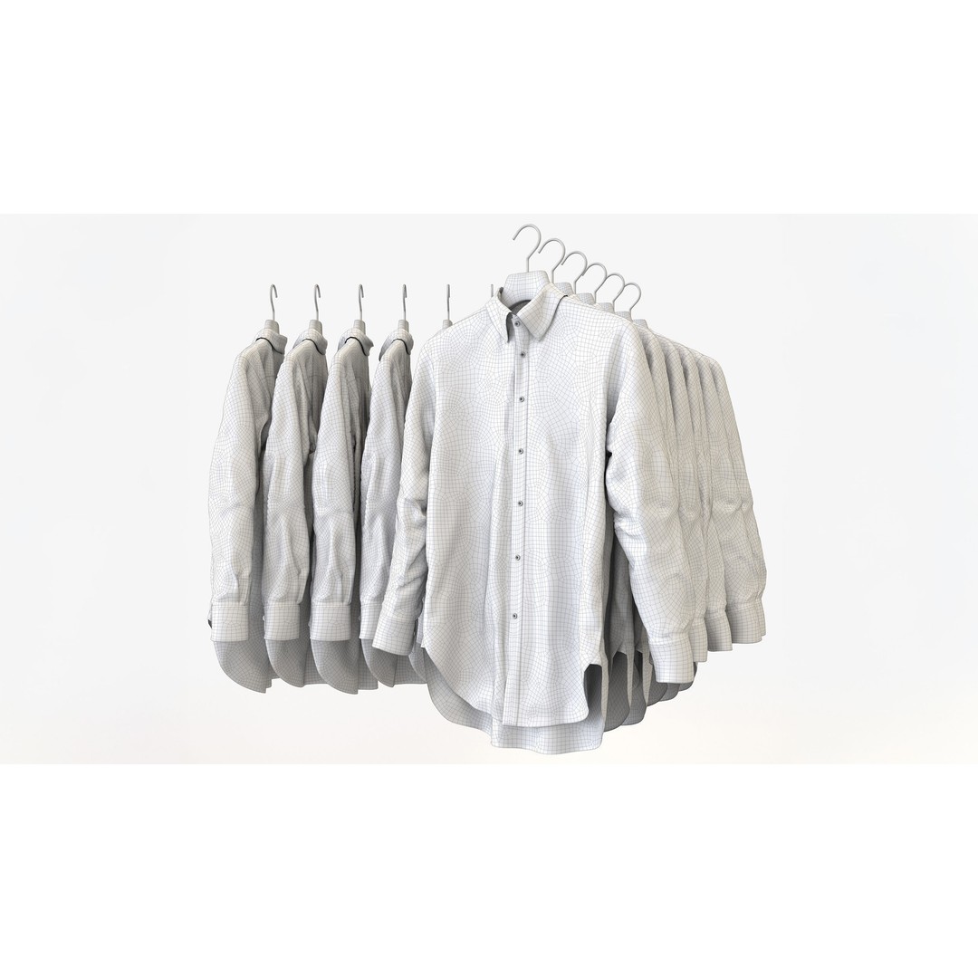 Casual Mens Clothing 3D Model Set – Hanging & Folded Garments for Archviz - View 17