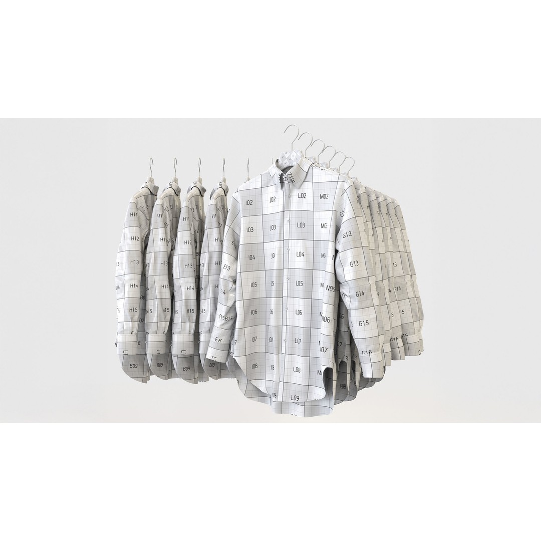 Casual Mens Clothing 3D Model Set – Hanging & Folded Garments for Archviz - View 18
