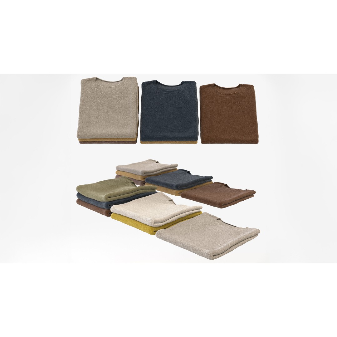 Casual Mens Clothing 3D Model Set – Hanging & Folded Garments for Archviz - View 27