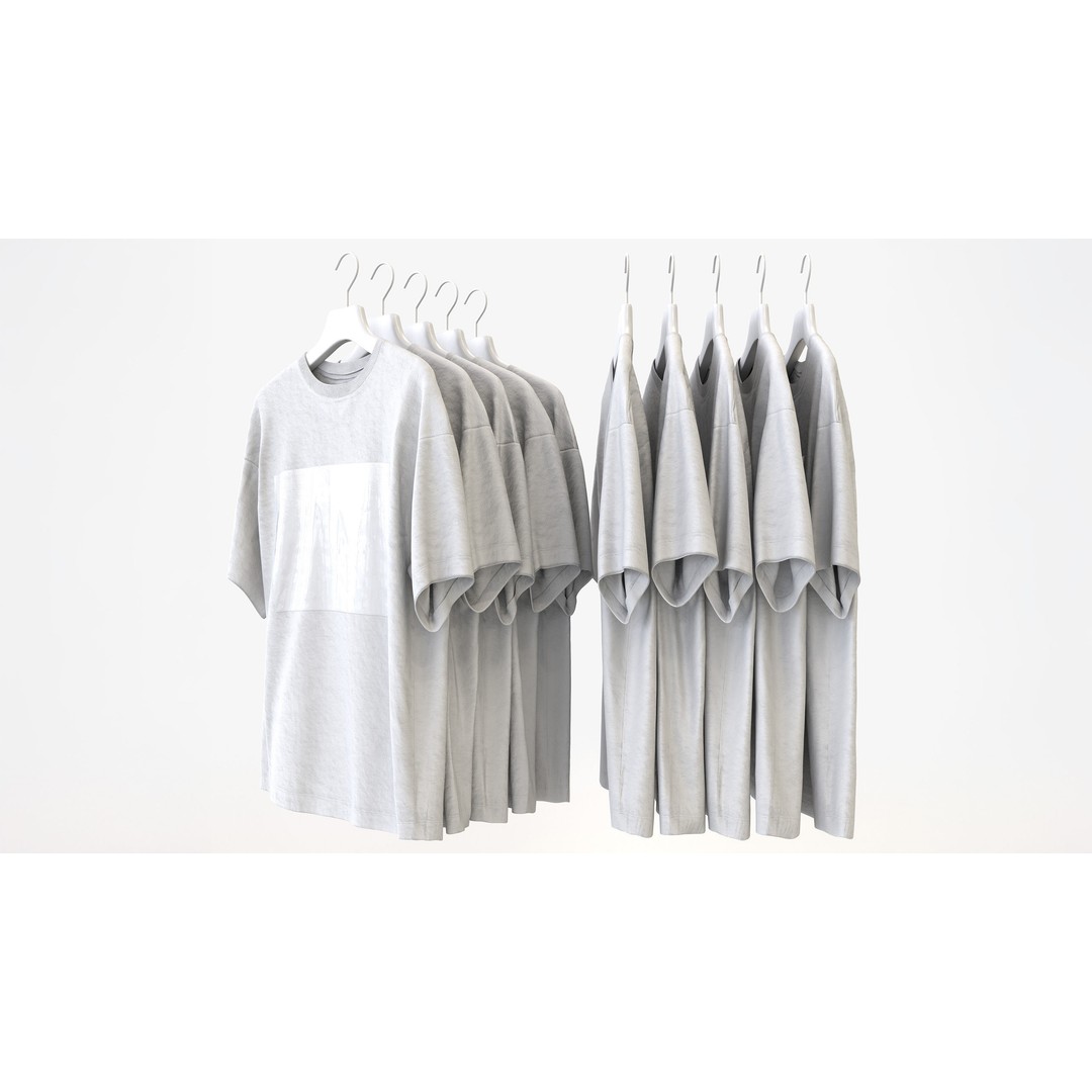 Casual Mens Clothing 3D Model Set – Hanging & Folded Garments for Archviz - View 8