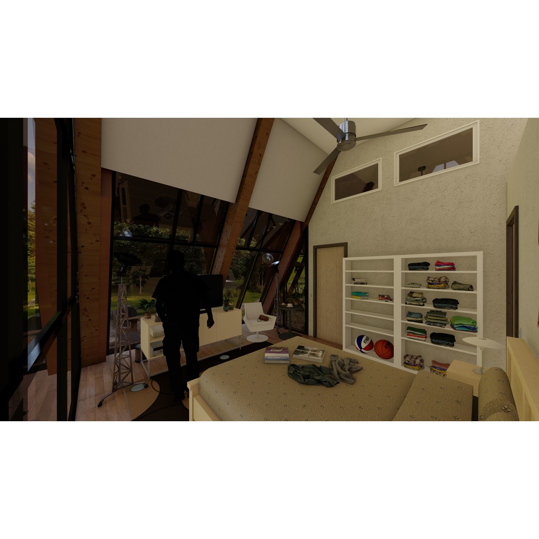 A-Frame House 3D Model – Detailed Architectural Design, Revit & Lumion Formats