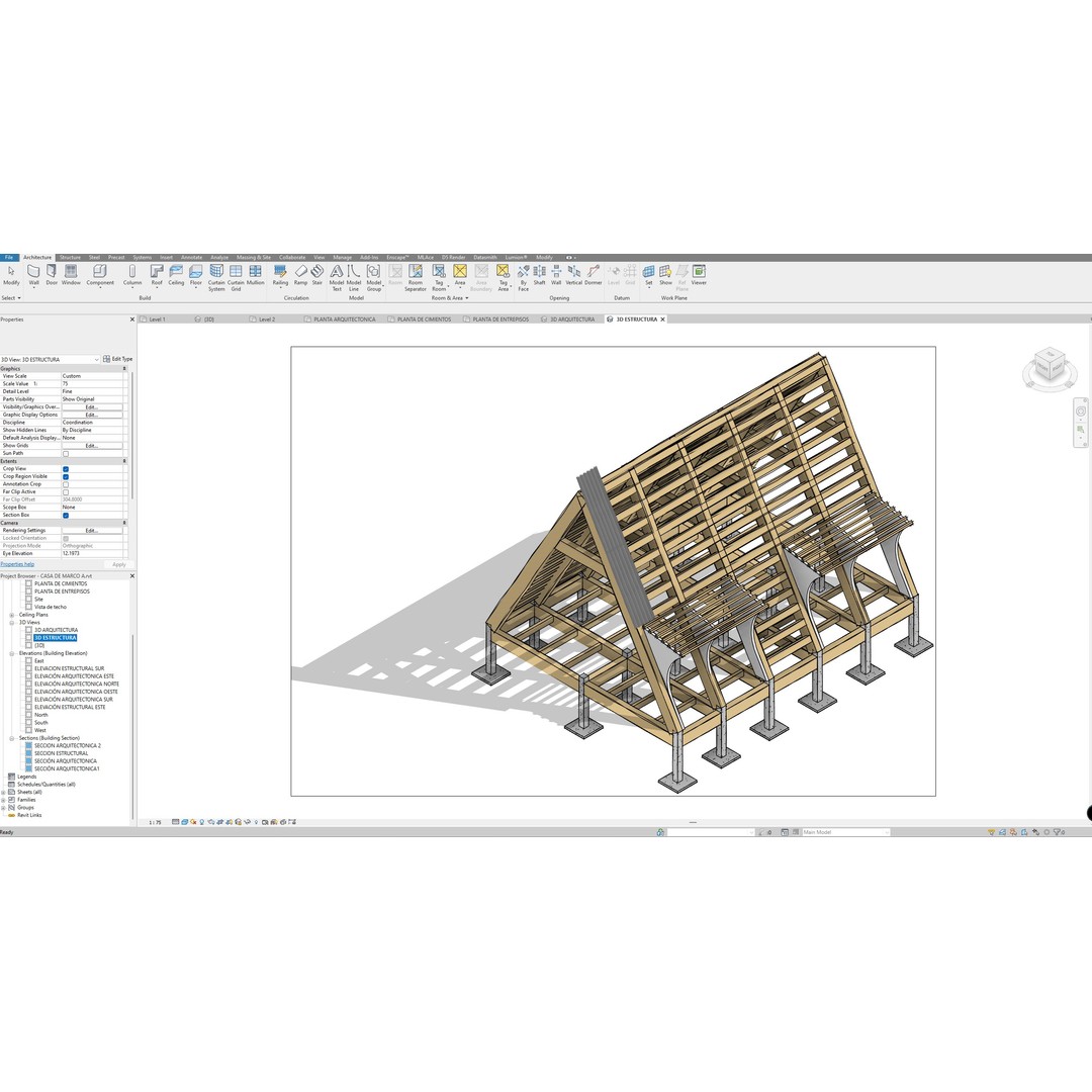 A-Frame House 3D Model – Detailed Architectural Design, Revit & Lumion Formats - View 14