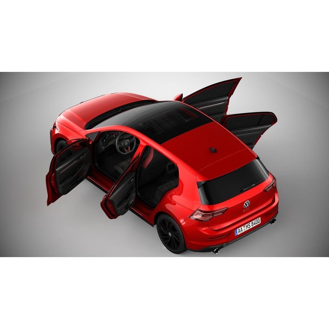 Volkswagen Golf GTI 2021 3D Model – High Poly Compact Car, FBX, OBJ - View 12