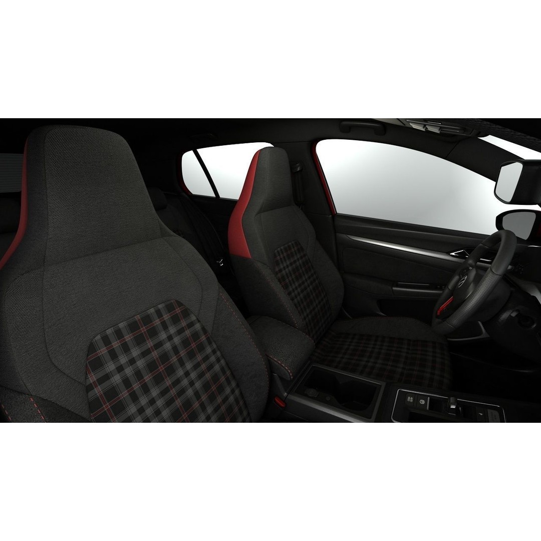 Volkswagen Golf GTI 2021 3D Model – High Poly Compact Car, FBX, OBJ - View 16