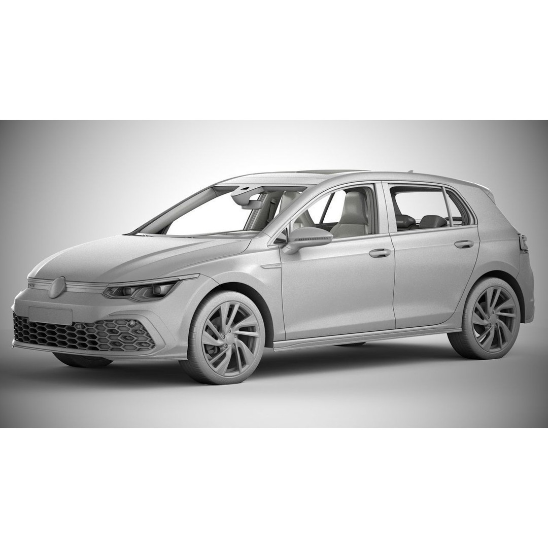 Volkswagen Golf GTI 2021 3D Model – High Poly Compact Car, FBX, OBJ - View 17