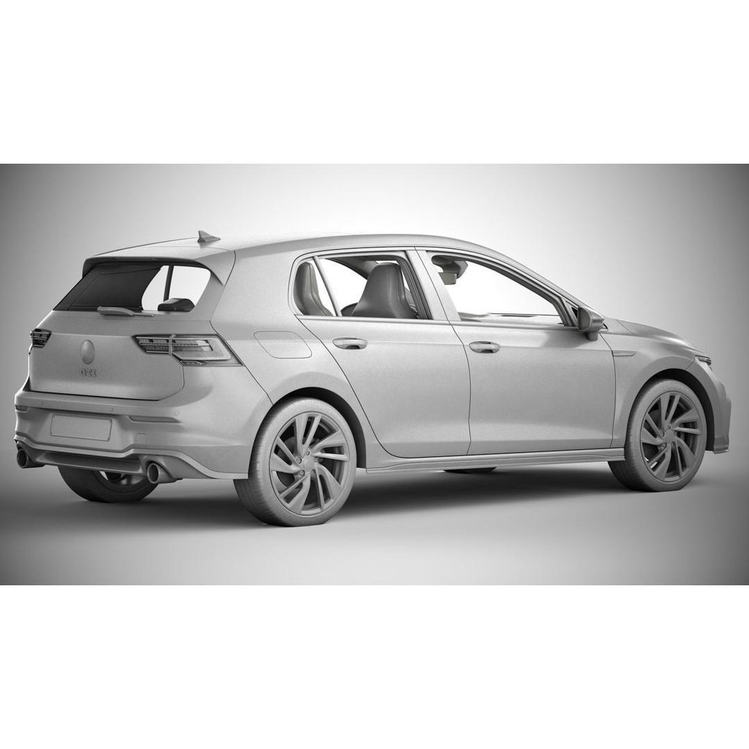 Volkswagen Golf GTI 2021 3D Model – High Poly Compact Car, FBX, OBJ - View 18