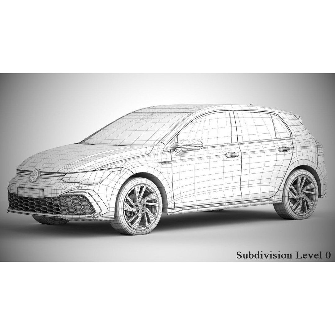 Volkswagen Golf GTI 2021 3D Model – High Poly Compact Car, FBX, OBJ - View 19