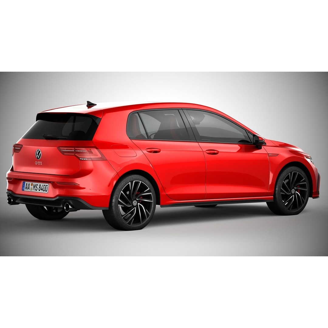 Volkswagen Golf GTI 2021 3D Model – High Poly Compact Car, FBX, OBJ - View 3