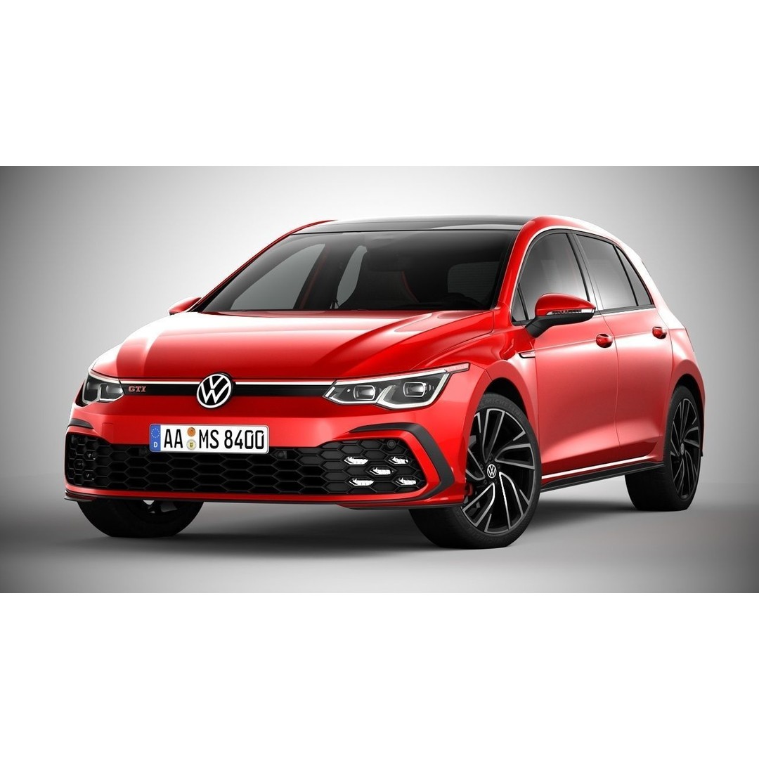 Volkswagen Golf GTI 2021 3D Model – High Poly Compact Car, FBX, OBJ - View 4