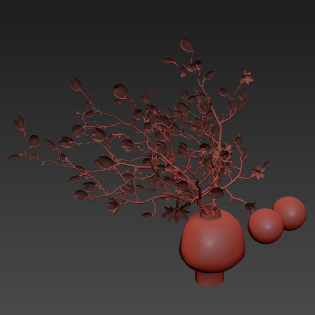 Flower In Vase 3D Model – High Poly Decorative Asset, FBX, OBJ