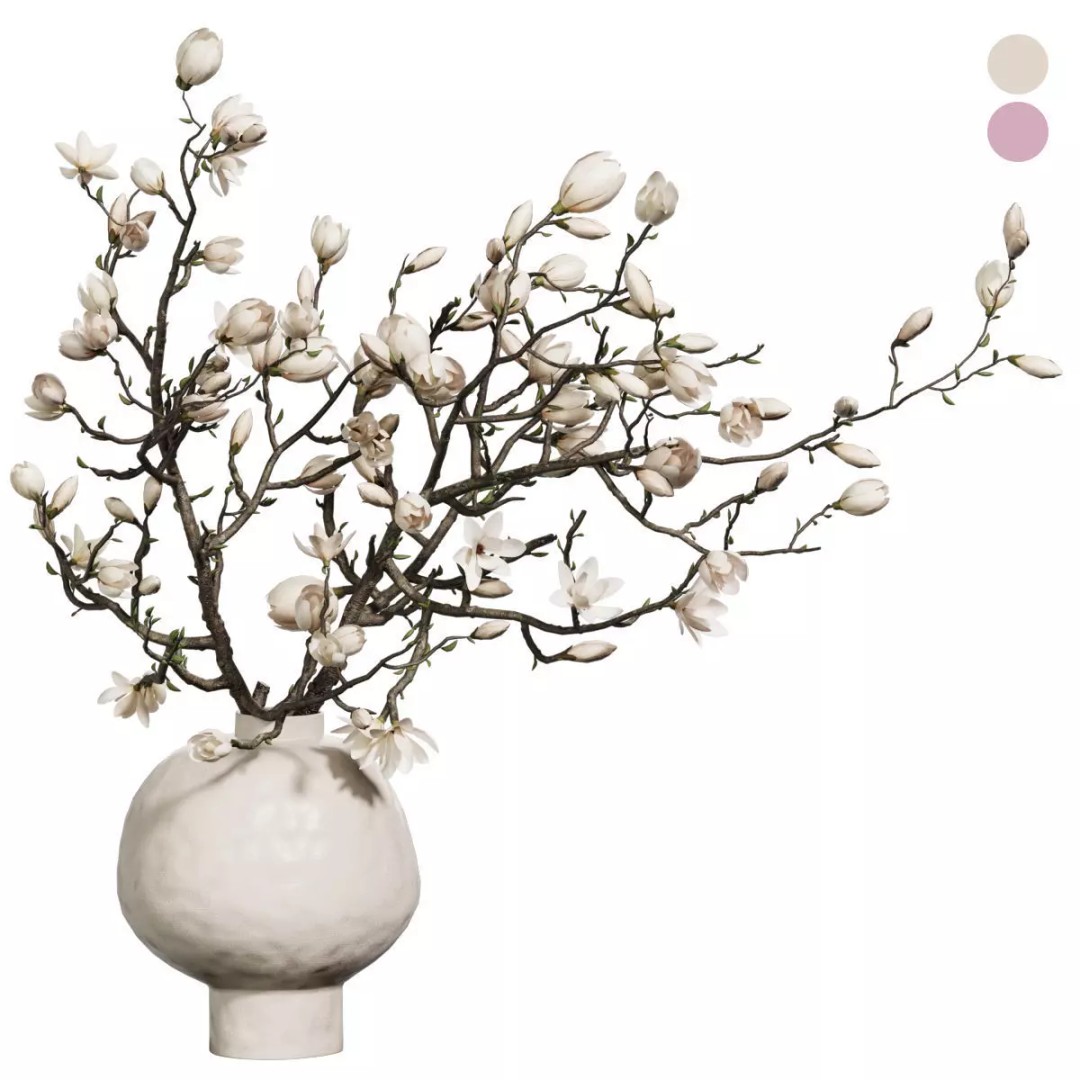 Flower In Vase 3D Model – High Poly Decorative Asset, FBX, OBJ - View 2