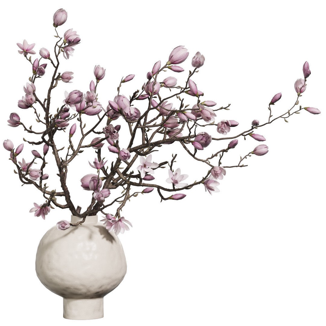 Flower In Vase 3D Model – High Poly Decorative Asset, FBX, OBJ - View 3