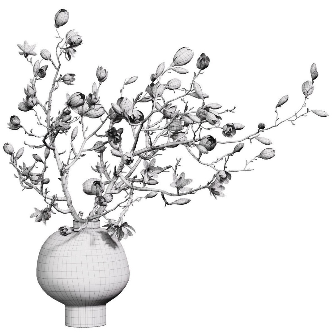 Flower In Vase 3D Model – High Poly Decorative Asset, FBX, OBJ - View 7