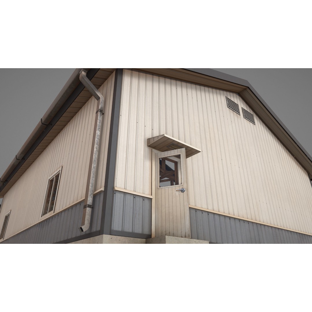 Airfield Hangar 3D Model – Low Poly Game Asset, FBX, OBJ - View 15