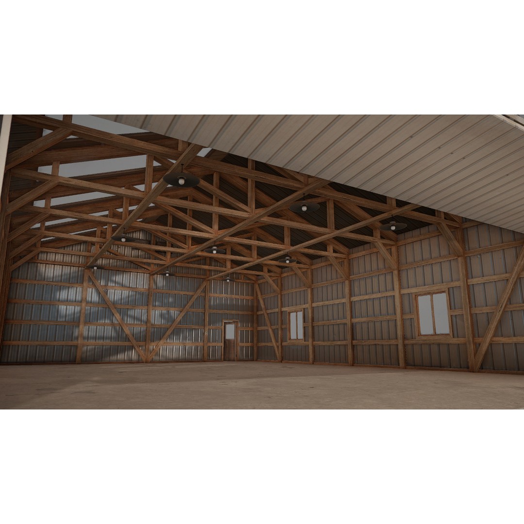 Airfield Hangar 3D Model – Low Poly Game Asset, FBX, OBJ - View 16