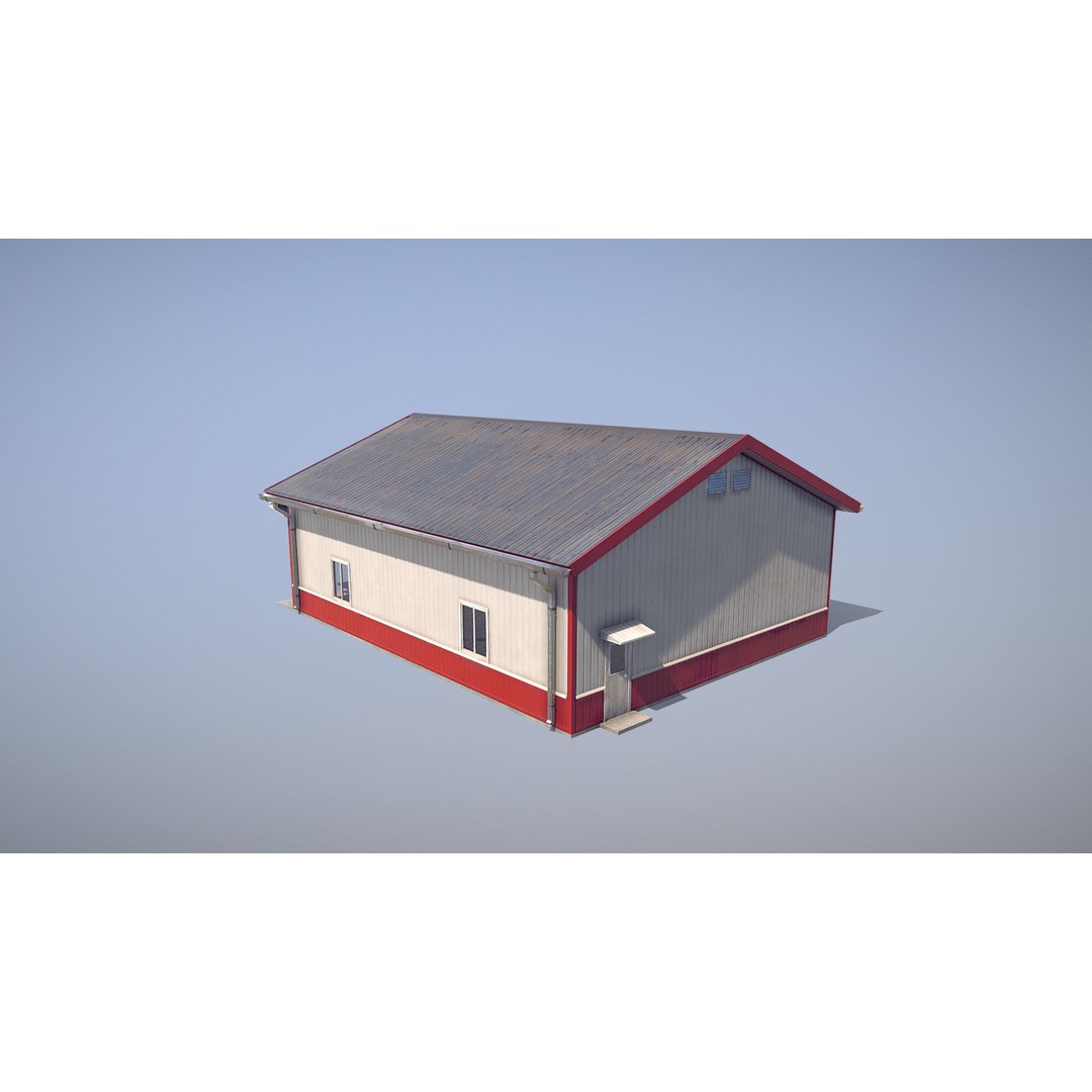 Airfield Hangar 3D Model – Low Poly Game Asset, FBX, OBJ - View 18