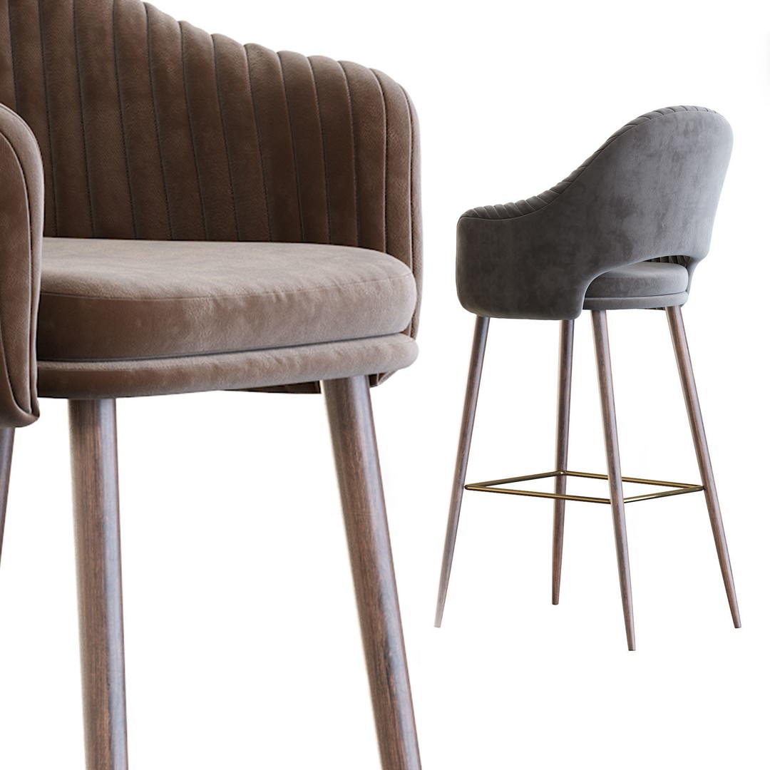 Deephouse Barstool 3D Model – Industrial Modern Chair, FBX & OBJ - View 14