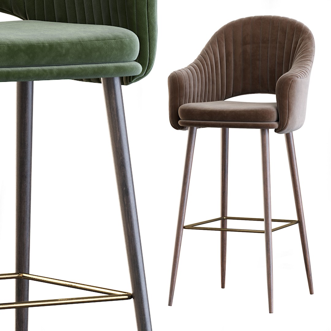 Deephouse Barstool 3D Model – Industrial Modern Chair, FBX & OBJ - View 17